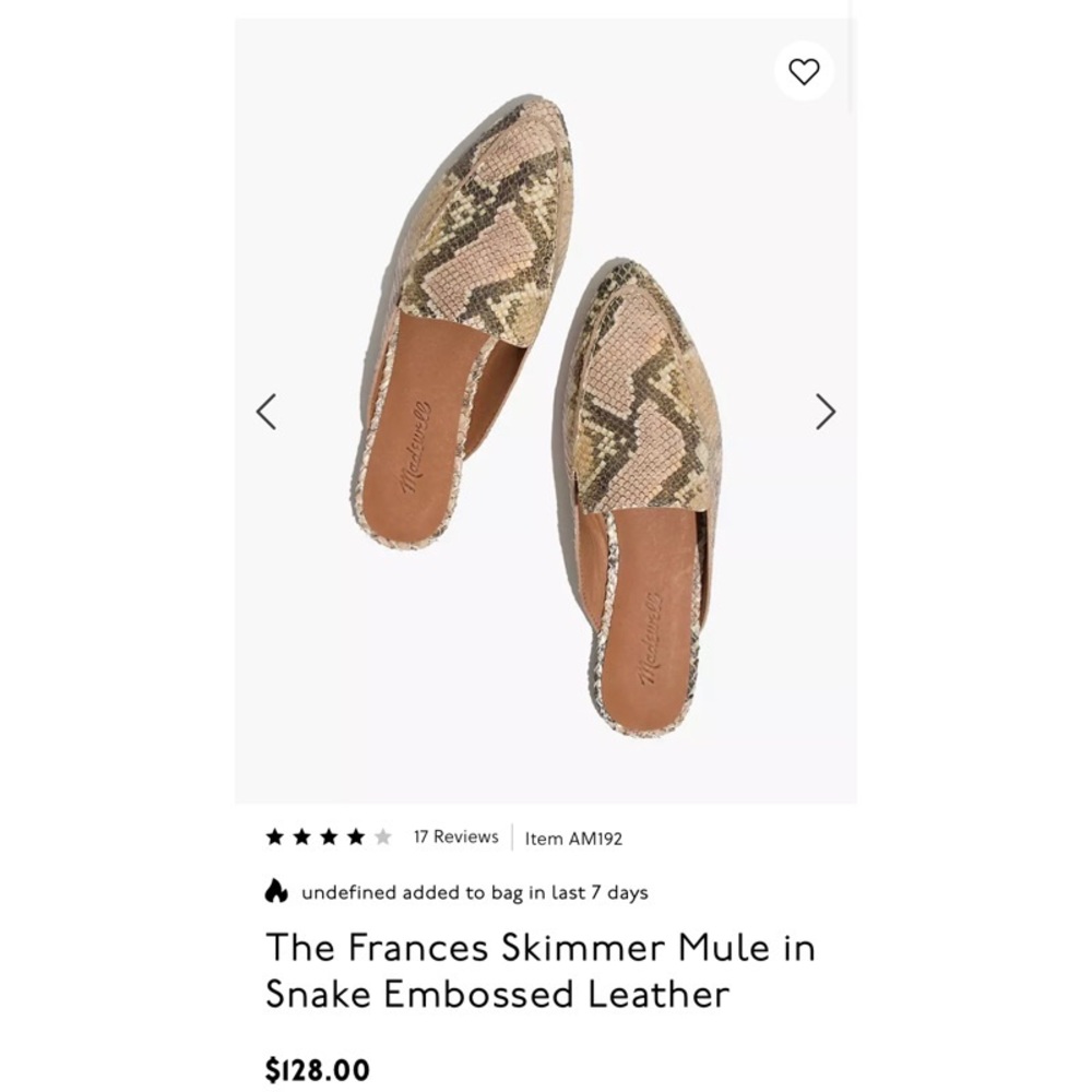 Madewell snake embossed leather mule
